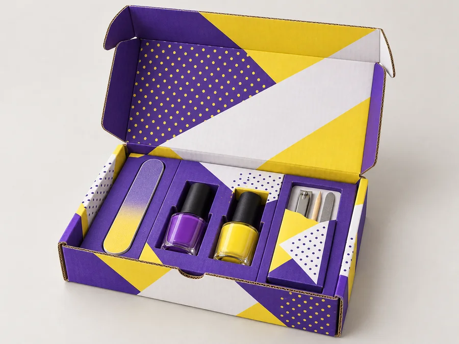Structural and print visualization of Nail care kit box