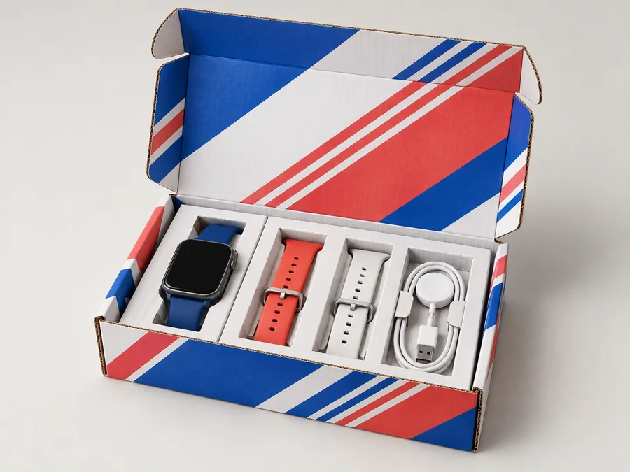 Structural and print visualization of Watch accessory gift box